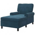Bequeme Samt-Lounge-Liege mit Kissen in Blau