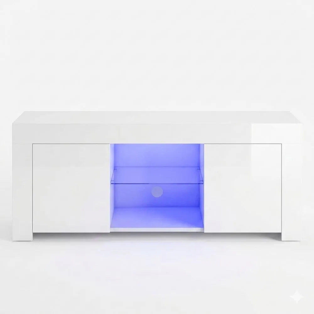 Hochglanz TV-Schrank mit LED-Beleuchtung, für Fernseher bis 55 Zoll