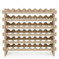 Holz Weinregal für 48-60 Flaschen, 6 Ebenen, Beige, ideal für Keller oder Wohnbereich