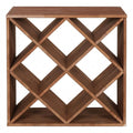 Massivholz-Weinregal für 14 Flaschen, Modulares Design, Stapelbares Kellerregal, 60x30x30 cm, Braun
