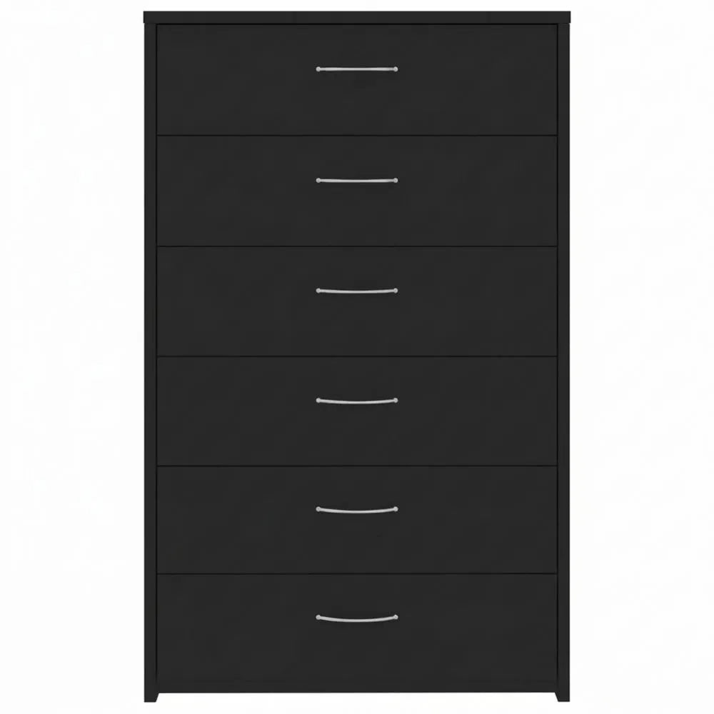 Moderner Sideboard mit großem Stauraum und 6 Schubladen in Schwarz