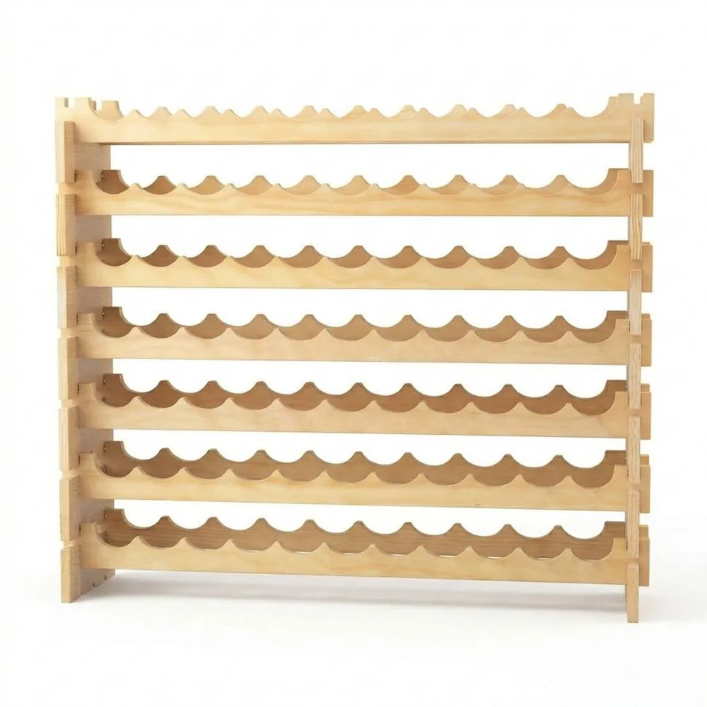 Modulares Holz-Weinregal für 72 Flaschen, 6 Ebenen, Geeignet für Küche oder Bar